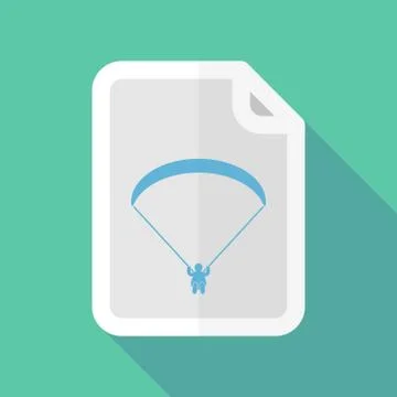 Long shadow document icon with a paraglider イラスト素材