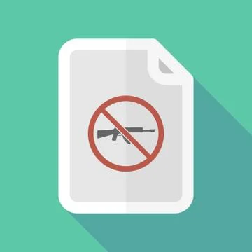 Long shadow document with  a rifle  in a not allowed signal Stock Illustration