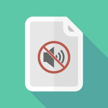 Long shadow document with  a speaker  in a not allowed signal Stock Illustration