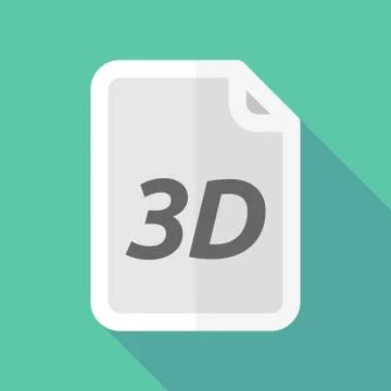 Long shadow document with    the text 3D Stock Illustration