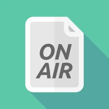 Long shadow document with    the text ON AIR Stock Illustration