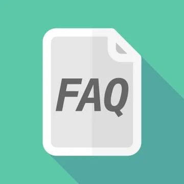Long shadow document with    the text FAQ Stock Illustration