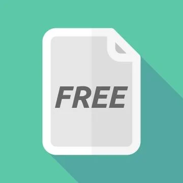 Long shadow document with   the text  FREE Stock Illustration