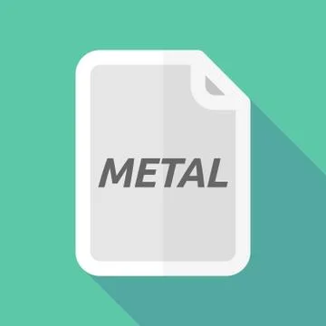 Long shadow document with    the text METAL Stock Illustration
