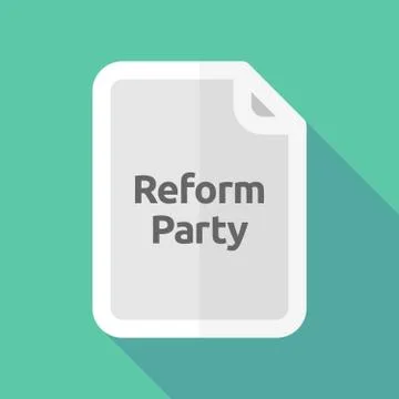 Long shadow document with  the text Reform Party Stock Illustration