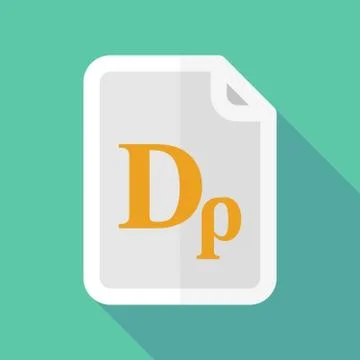 Long shadow document vector icon with a drachma currency sign Stock Illustration