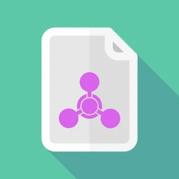 Long shadow document vector icon with a chemical weapon sign Illustrazione stock