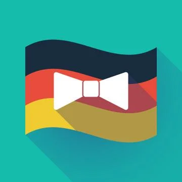 Long shadow Germany flag with  a neck tie icon Stock Illustration