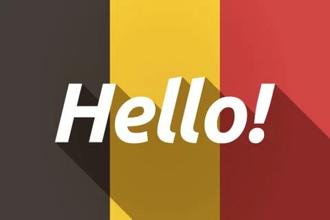 Long shadow Germany flag with  the text Hello! Stock Illustration