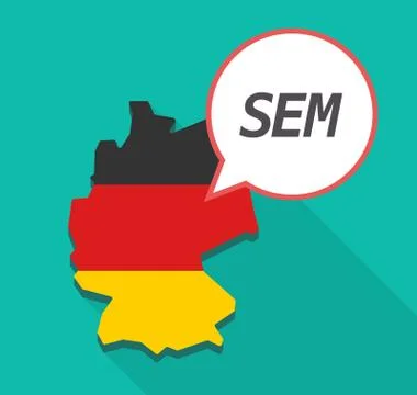 Long shadow Germany map with    the text SEM Stock Illustration