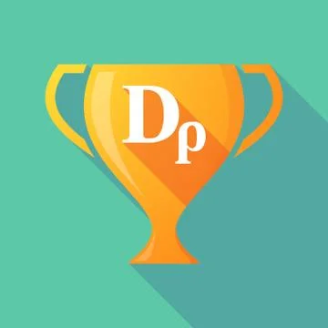 Long shadow gold award cup with a drachma currency sign Stock Illustration