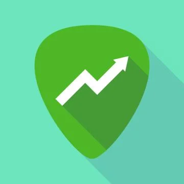 Long shadow guitar pick with a graph Ilustração Stock