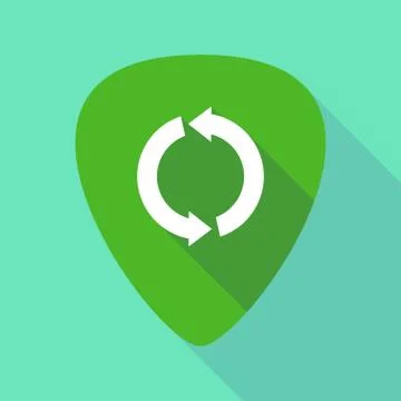 Long shadow guitar pick with a round recycle sign Ilustração Stock