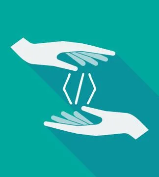 Long shadow hands with a code sign Stockillustratie