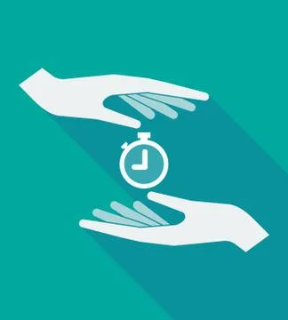 Long shadow hands with a timer Stock Illustration