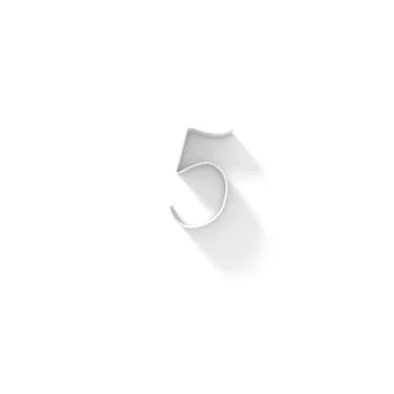 Long shadow handwritten font number FIVE 5 3D Ilustração Stock