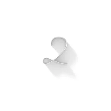 Long shadow handwritten font number TWO 2 3D Ilustração Stock