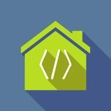 Long shadow house with a code sign Stock-Illustration