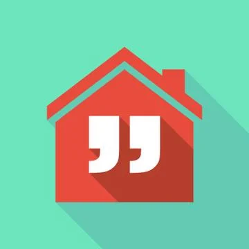 Long shadow house with  quotes Stock Illustration