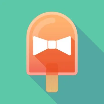 Long shadow ice cream icon with  a neck tie icon Stock Illustration