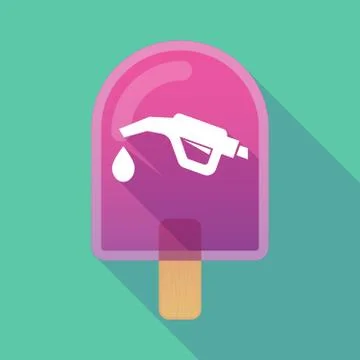 Long shadow ice cream icon with  a gas hose icon Stock Illustration