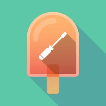 Long shadow ice cream with a screwdriver Illustration