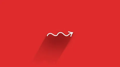 Long shadow Icon arrows for text Animation on empty background. Motion graphics. Видео 153793360
