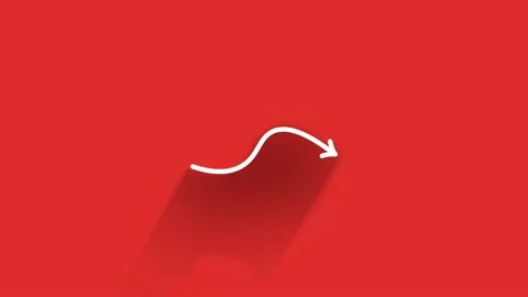 Long shadow Icon arrows for text Animation on empty background. Motion graphics. Stock Footage 153793429