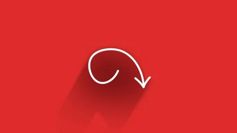 Long shadow Icon arrows for text Animation on empty background. Motion graphics. Vidéo 153794860