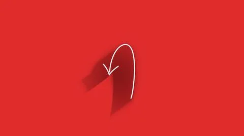 Long shadow Icon arrows for text Animation on empty background. Motion graphics. Stock Illustration