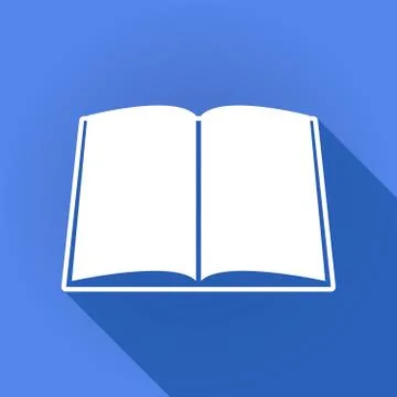 Long shadow icon with a book Stock Illustration