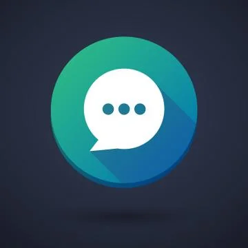 Long shadow icon with a comic balloon Stock Illustration