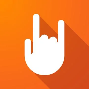 Long shadow icon with a hand イラスト素材