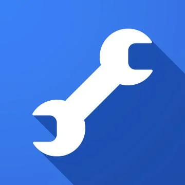 Long shadow icon with a monkey wrench Stock-Illustration