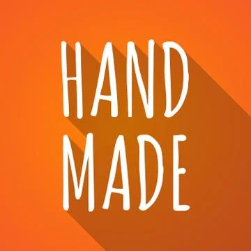Long shadow illustration of    the text HAND MADE Stock Illustration