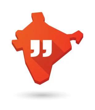 Long shadow India map icon with  quotes Stock Illustration