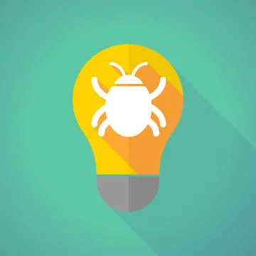 Long shadow light bulb with a bug イラスト素材