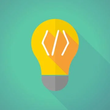 Long shadow light bulb with a code sign イラスト素材