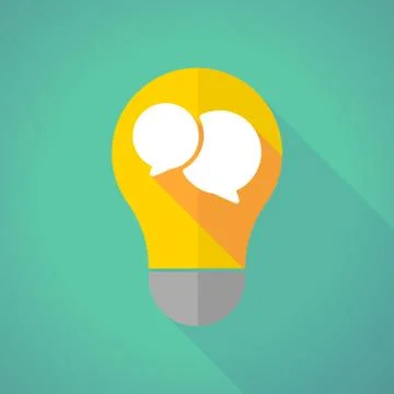 Long shadow light bulb with a comic balloon 스톡 일러스트