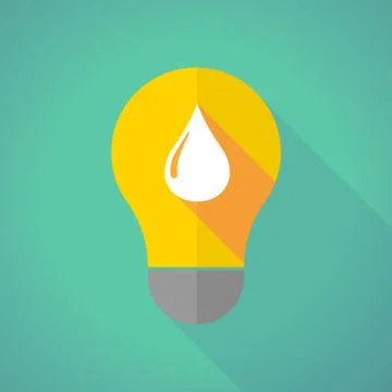 Long shadow light bulb with a fuel drop Stock Illustration