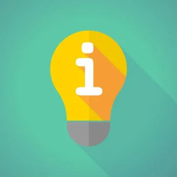 Long shadow light bulb with an info sign Stock Illustration