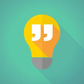 Long shadow light bulb with a quotes Stock Illustration