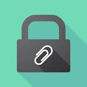 Long shadow lock pad with a clip Stock Illustration