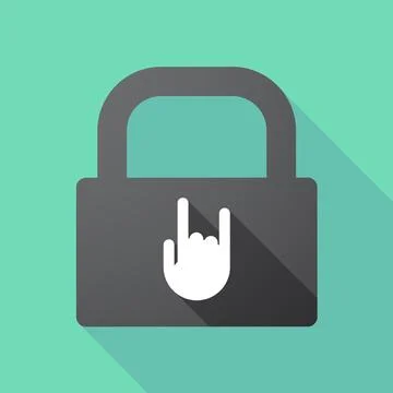 Long shadow lock pad with a rocking hand イラスト素材