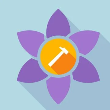 Long shadow loto with a hammer Stock Illustration