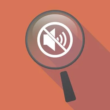 Long shadow loupe with  a speaker  in a not allowed signal Stock Illustration