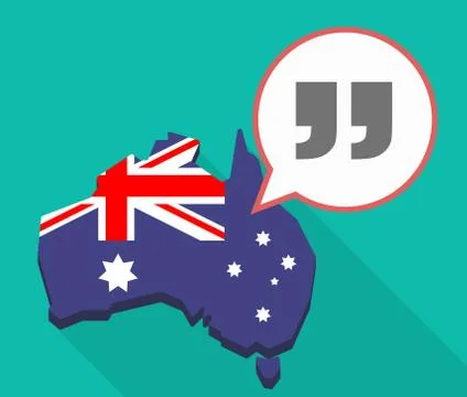 Long shadow map of Australia with  quotes Stock Illustration