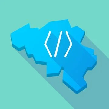 Long shadow map of Belgium with a code sign Stock-Illustration