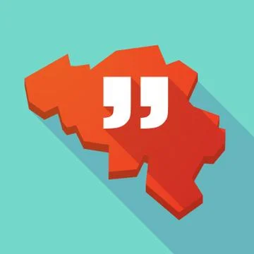 Long shadow map of Belgium with  quotes Stock Illustration