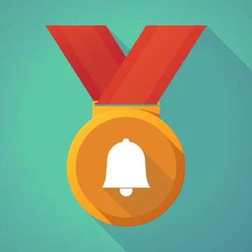 Long shadow medal with a bell Stock Illustration